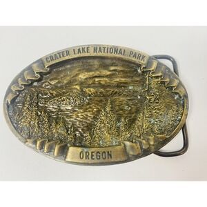 Oregon Crater Lake National Park Belt Buckle 1978 Bergamot Vintage Siskiyou